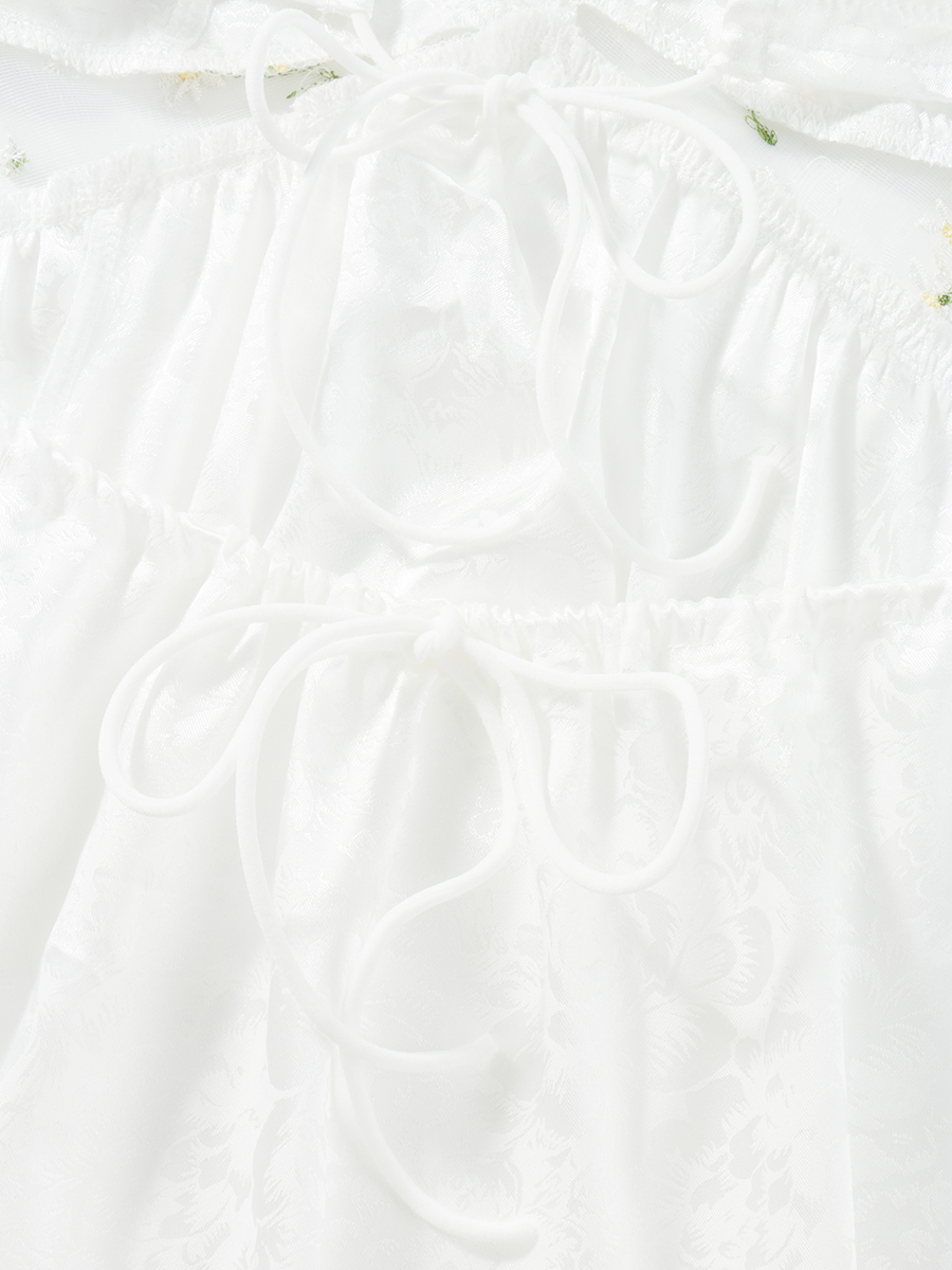 Women Sling Dress, Spaghetti Straps Backless Lacing Flower Patchwork Slit Summer Mini Dress. 