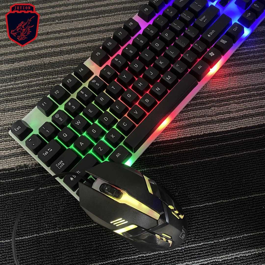 T-Wolf Tf200 Mechanical Feel RGB Gaming keyboard and Mouse Combo - High Quality Backlight LED  Gaming Keyboard Usb Ergon. 