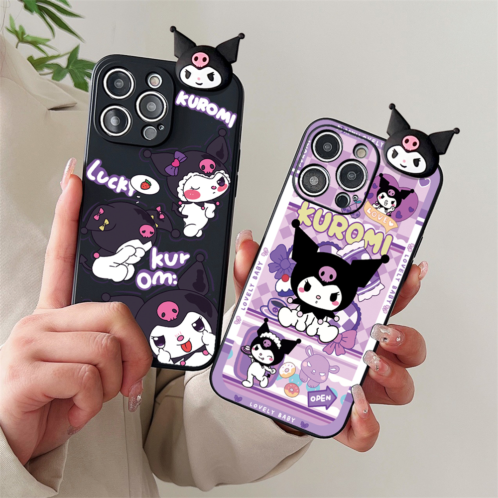 Kuromi Case Realme X X Lite X2 X7 X7 5G X7 Max 5G X7 Pro X7 Pro 5G X50 5G Phone Case Fashion Cartoon Cute Kuromi with Lanyard Stand Holder Soft Silicone Rubber Shock-proof Back Cover. 