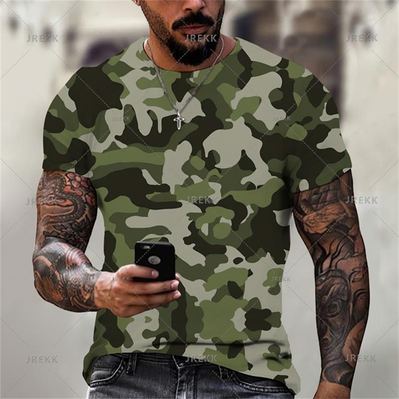 Fashion Military Print Summer T shirt Men Kids Clothes O neck Short Sleeve T Shirt Top Streetwear Baggy Leisure High Quality Top Daraz.lk