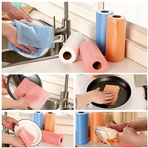 Home & Kitchen Multipurpose Tissue roll Reusable Towel Wipes Origami Paper Towels tissues Rolls for Cleaning and Kitchen Surface Floor & Packing Napkins Washable Cloth Non Woven. 