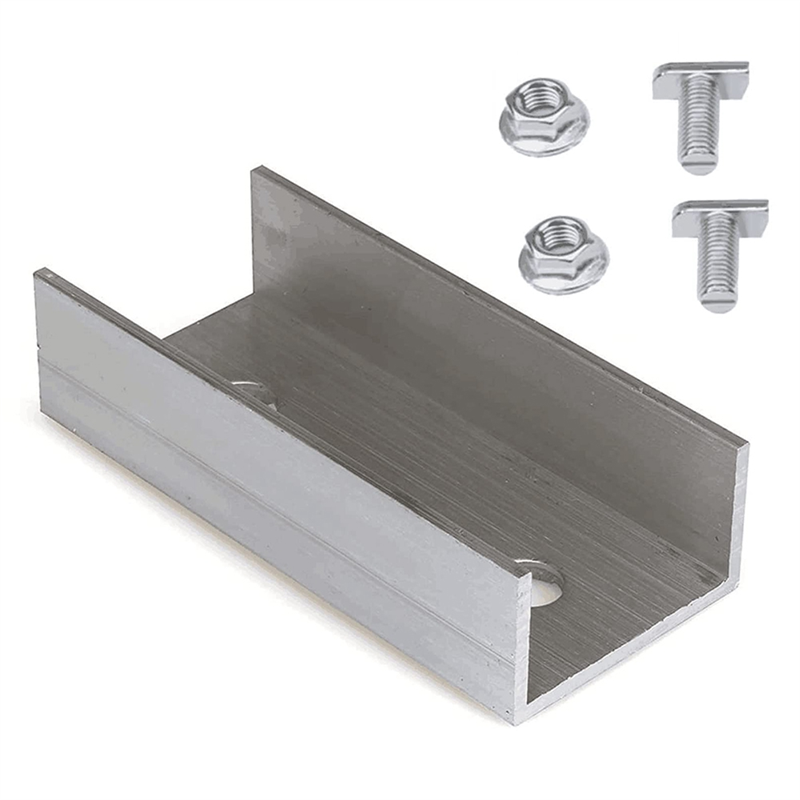 Aluminium Material PV Solar Panels Solar Module Rail Connector for Mounting Photovoltaic Mounting Rail Pack of 2. 