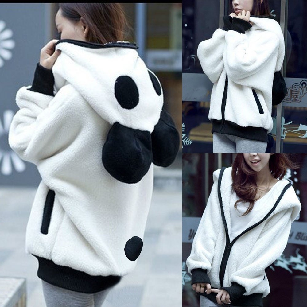 Cute Bear Ear Panda Winter Warm Hoodie 