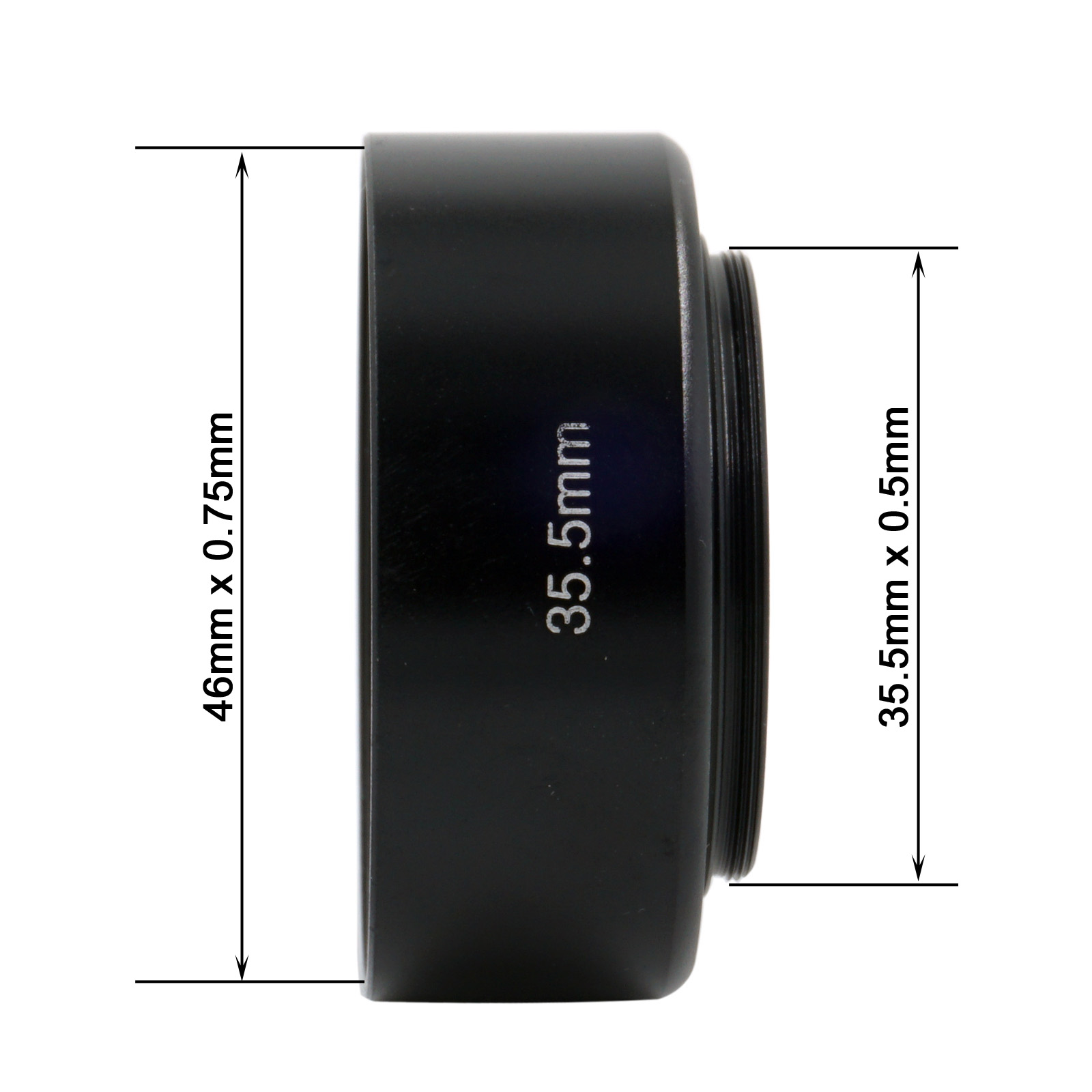 35.5mm X0.5mm Thread Metal Camera Lens Hood. 