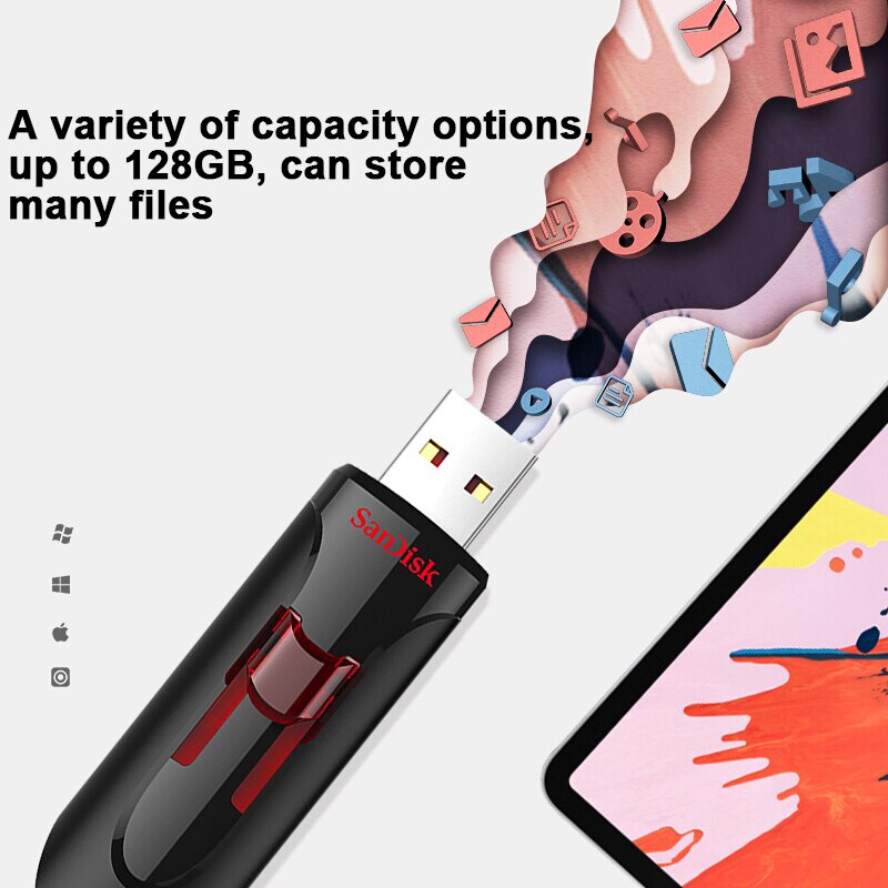 SanDisk CZ600 USB Flash Drive 32GB 64GB USB 3.0 Pen Drive 128GB 256GB  Pendrive High Speed. 