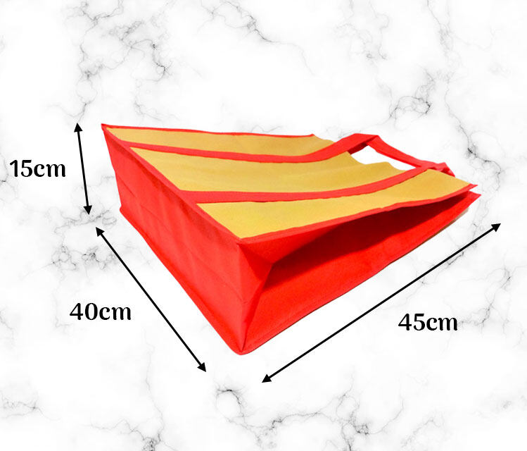 3 PCS 100% Non-Woven Reusable Grocery Shopping Bag Random Colour Eco-Friendly Foldable Sewing Cloth Tote Bags. 