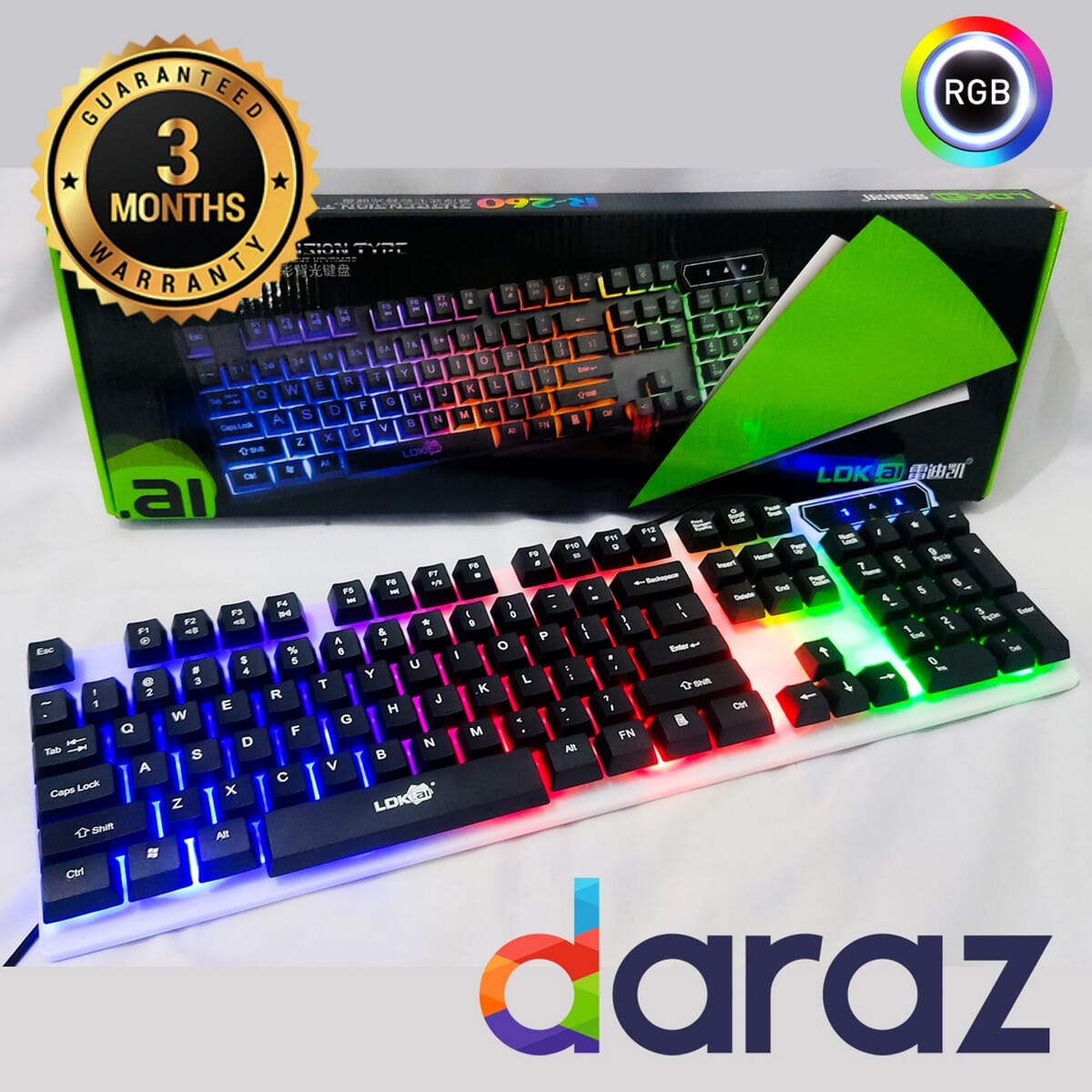 Wired Gaming colourful backlit keyboard Daraz.lk