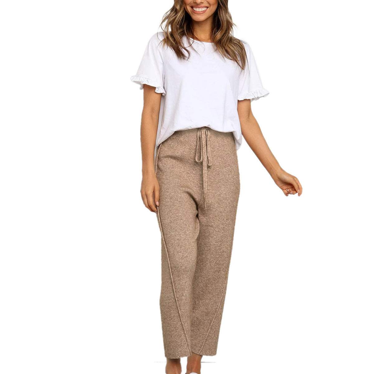 Women Fashion Knitted Casual Trousers 