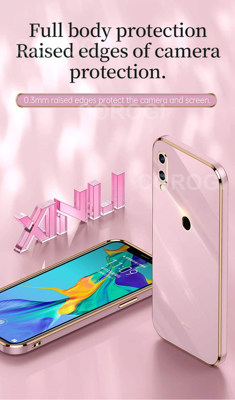 For Huawei Honor 10 Lite Back Cover Luxury 6D Plating Square Frame Shiny Case Camera Lens Protection Soft Silicone Mobile Phone Cases. 