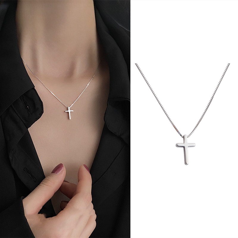 Exquisite Cross Pendant Necklace For Women Simple Personality Alloy Clavicle Chain Necklace Fashion Women Gift