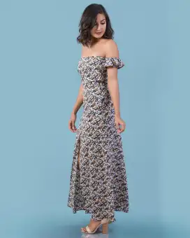 off the shoulder maxi dress uk
