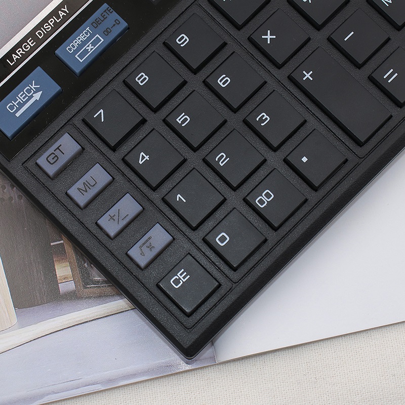 Solar, Battery Dual Power LCD Display Calculator with Check & Correct Function. 