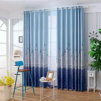 Uebfashion Castle Printed Blackout Curtains Home Bedroom Windows