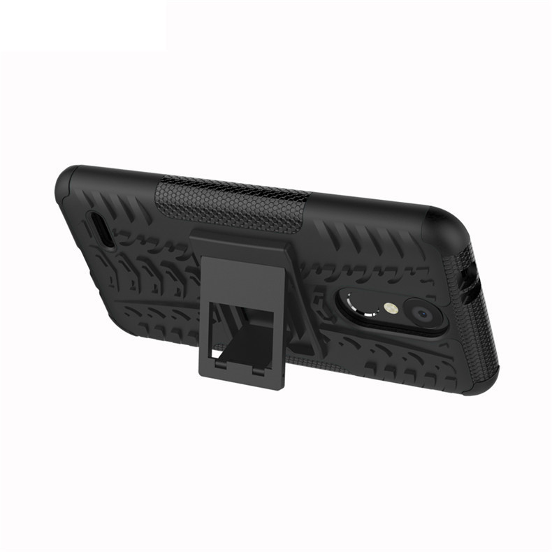 【ThinkWay】Silicone Durable Hard Plastic Case Stand For LG K10 (2017)/LV5 & LG K8 (2017)/LV3. 