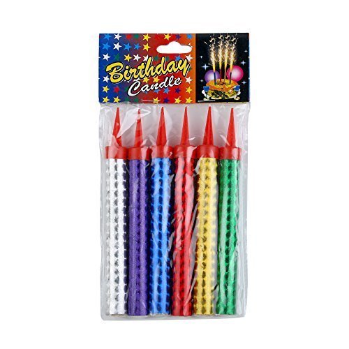 Multicolor Sparkling Fire Candle (6 Pcs) for Party,Birthday,Anniversary,Celebration Candle (X Large). 