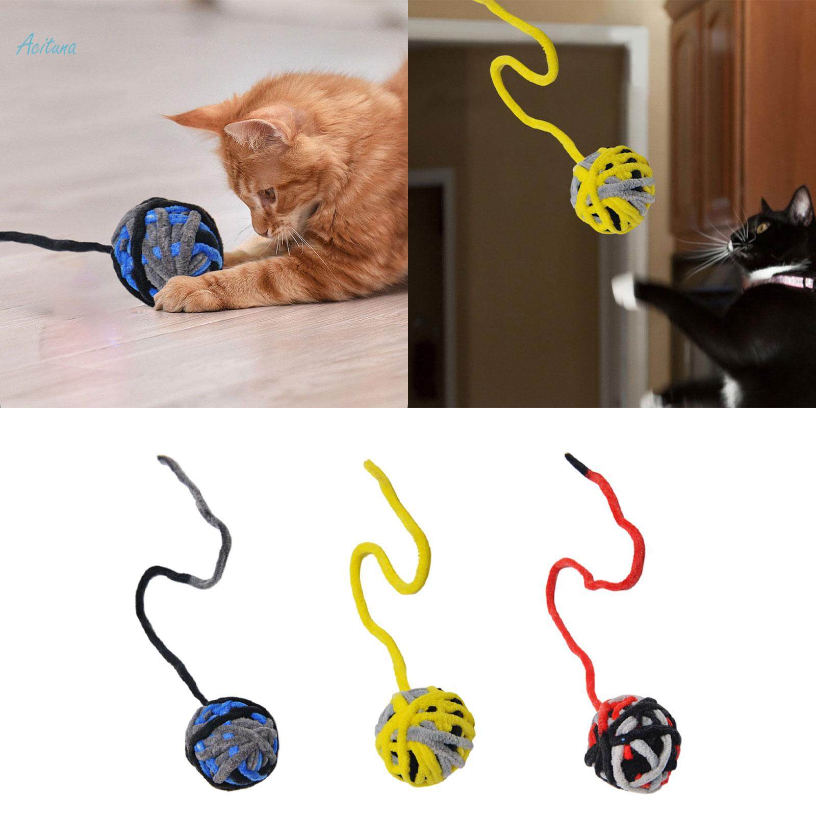 Toy Dog Squeaky Toys Pompom Balls Training Plush Scratching Balls Fuzzy Interactive Cat Toys Cat Fuzzy Balls for Kitty Kitten Puppy. 
