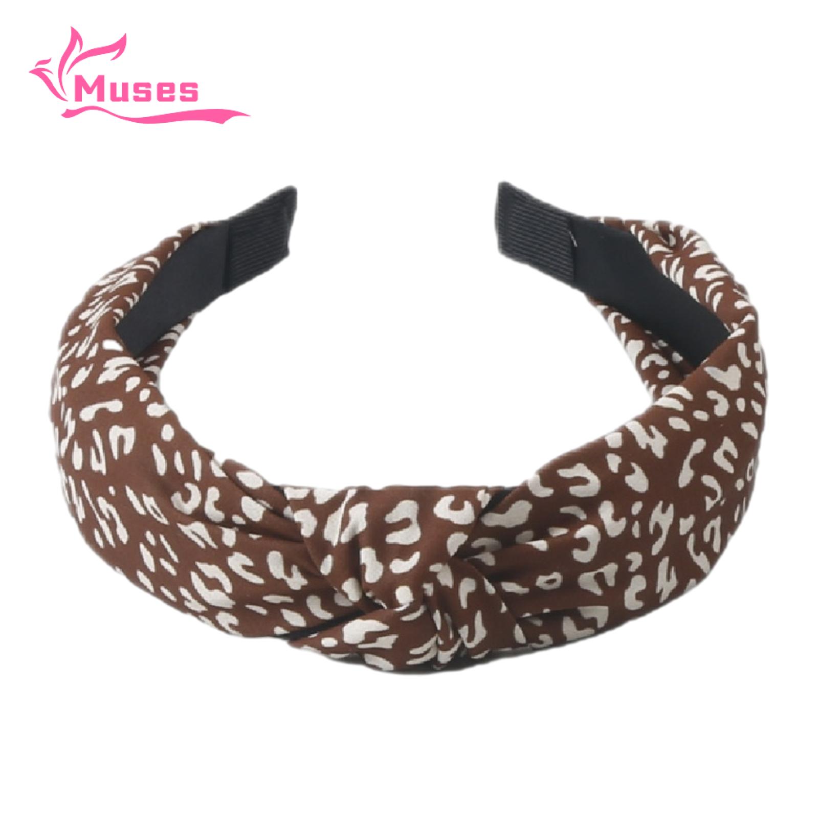 Muses Mall Wide Leg Headband Leopard Print Heart Knot Hairband Retro Anti-slip Hair Accessory for Women Women Headband. 