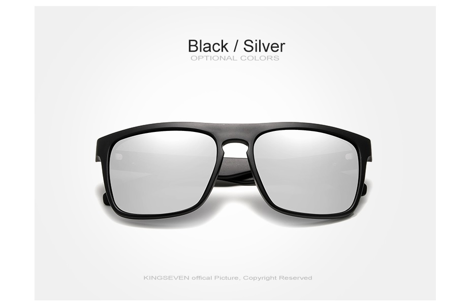 KINGSEVEN TR90 Frame Mirror Lens Original Sunglasses For Men Women Polarized Outdoor Sports Eyewear. 