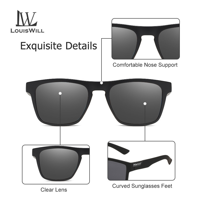 LouisWill Polarized Sunglasses Men Women Sunglasses Outdoor Sports Glasses UV400 Lightweight Clean Vision Sunglasses Cycling Riding Running Glasses for Men Women. 