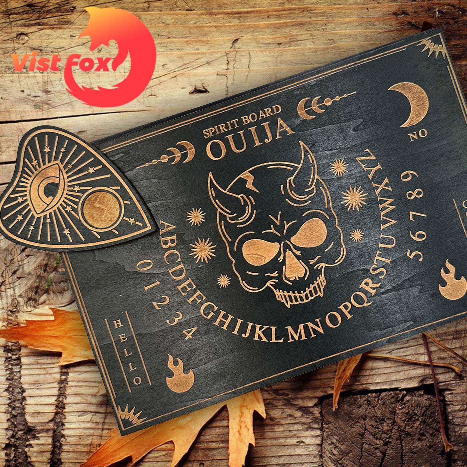 Wood Surface Ouija Board Spooky Halloween Spirit Game Board Perfect Festival Decoration Halloween Ouija Board. 