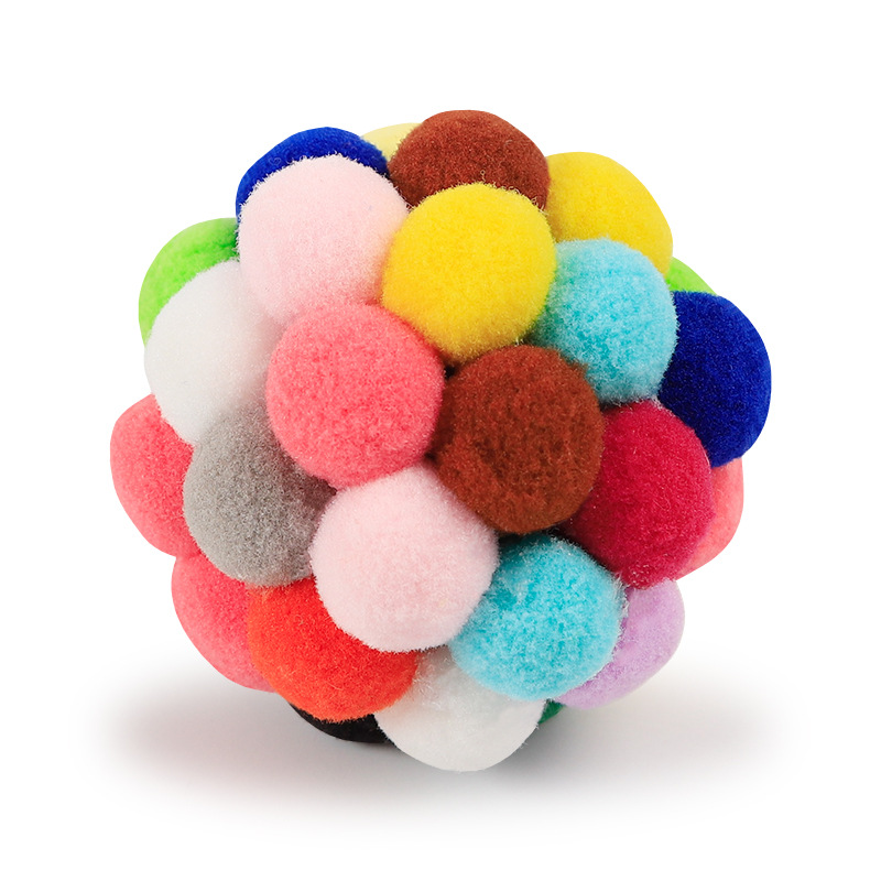 Cat Toy Balls with Bells Wool Multicolor Balls Soft and Light Interactive Toys Interactive Cat Toy for Kitty Cat Kitten Pets. 