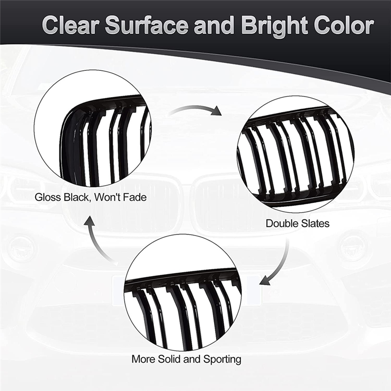 Front Bumper Kidney Grille Grill Cover Replacement for BMW X5 F15 X6 F16 X5M F85 X6M F86 2014-2019. 