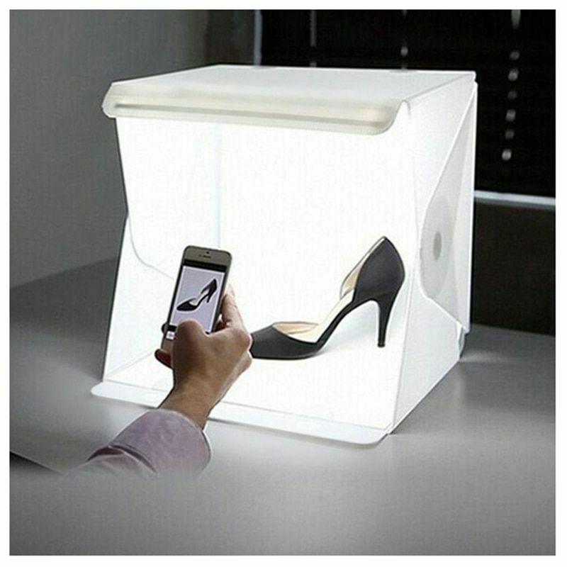 Small Product Photography Box White Background Studio LED Light Items Photo USB