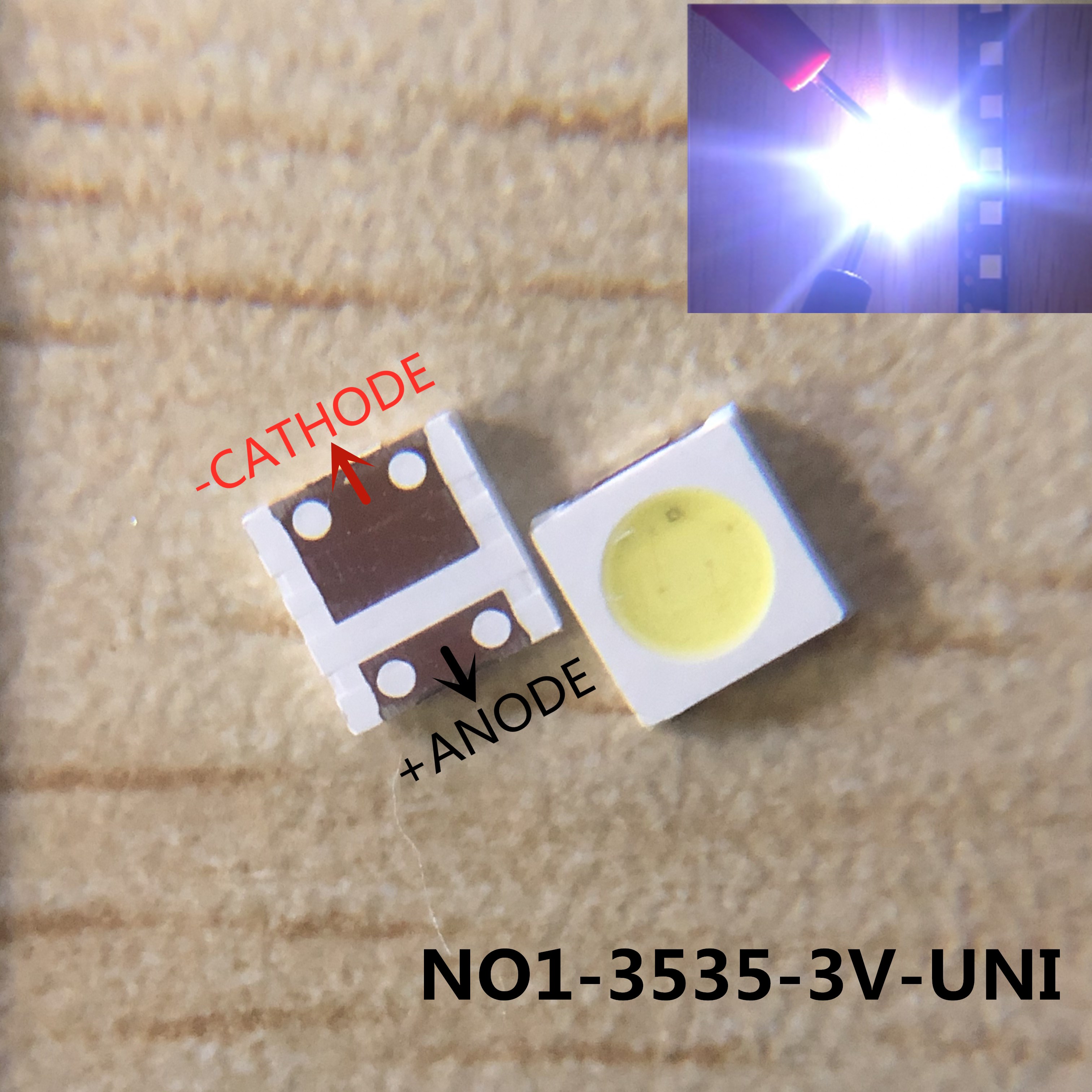 【beauty code】50-100pcs New Original For LG/Seoul/Sharp/Uni/Samsung/Lumens LED 2W 1W 3V 3535 Cool cold white LCD Backlight for TV smd