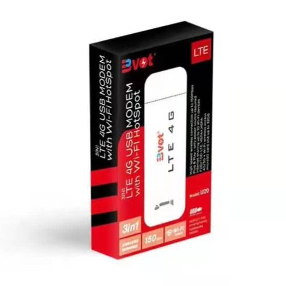 Original Bvot U20 4G LTE USB WIFI Portable Dongle + Router + Modem + Hotspot + WIFI 3 in 1 Plug & Play Wingle 150 Mbps. 