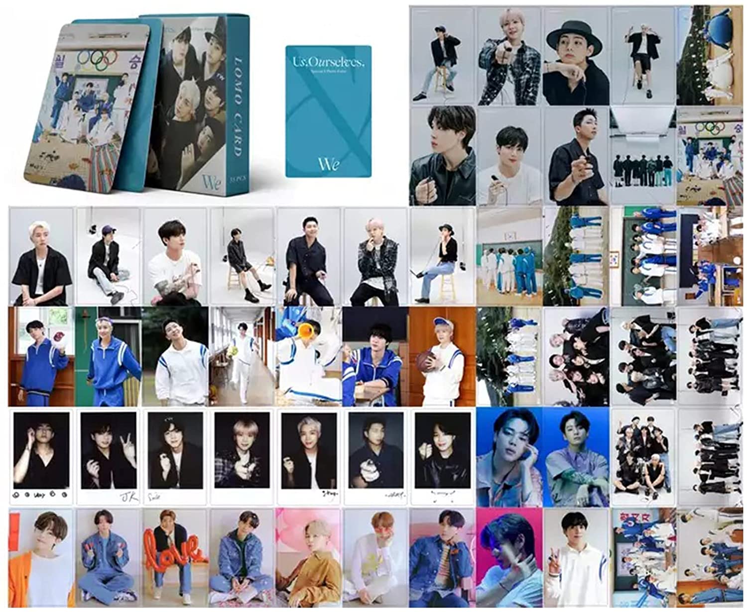 BTS Kpop Lomo Sticker Cards 30 Pcs Us Ourselves & We Bangtan Boys Album Poster V Jimin Jin Jungkook Suga J-Hope RM. 