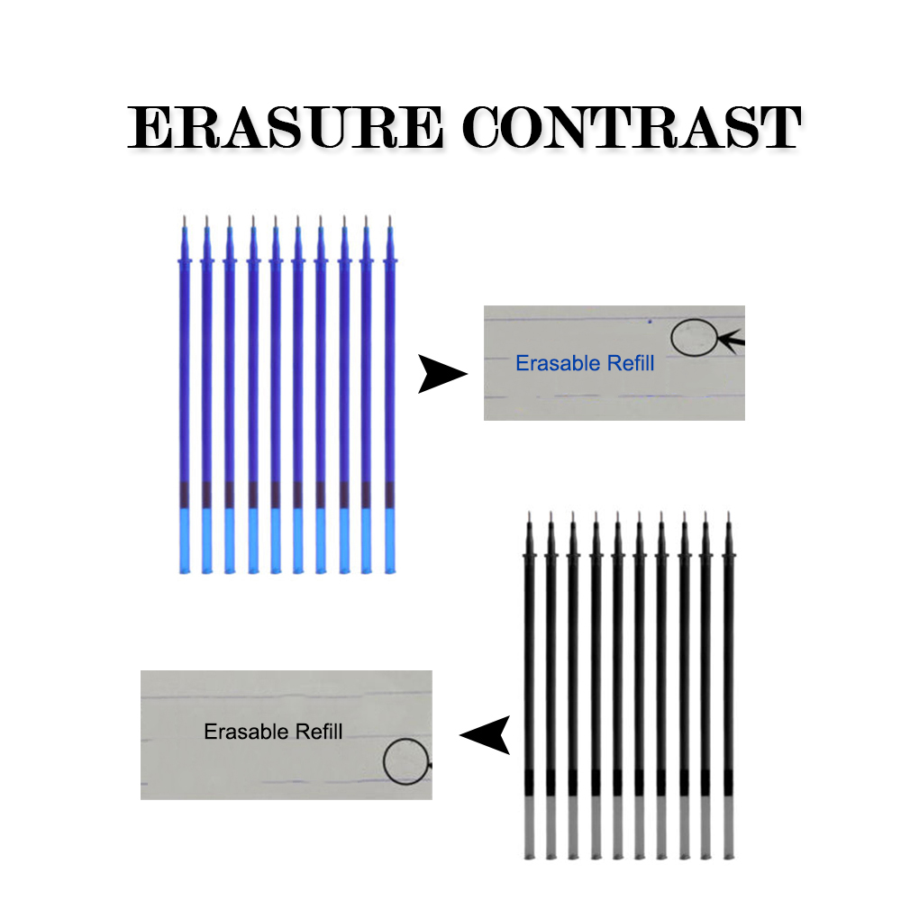 0.5mm Erasable Gel Ink Pen Refill School Office Full Needle Erasable Gel Ink Pen Replacement Blue 100Pcs. 