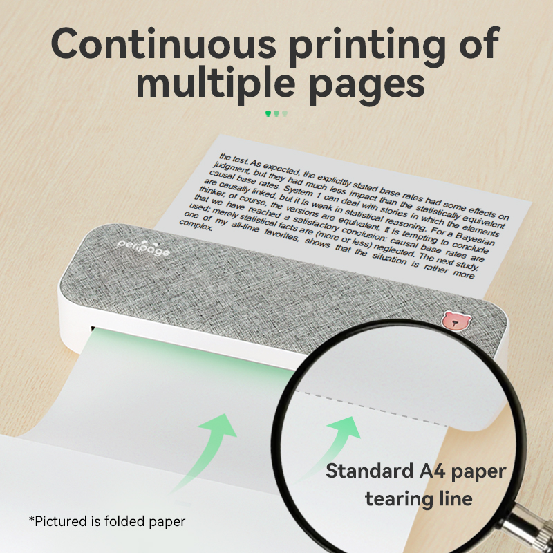 PeriPage Thermal Paper Folded A4 210mm 65gsm for A40 Thermal Printer Fax Machine 3 Years Long Lasting Quick Dry Writing Type. 