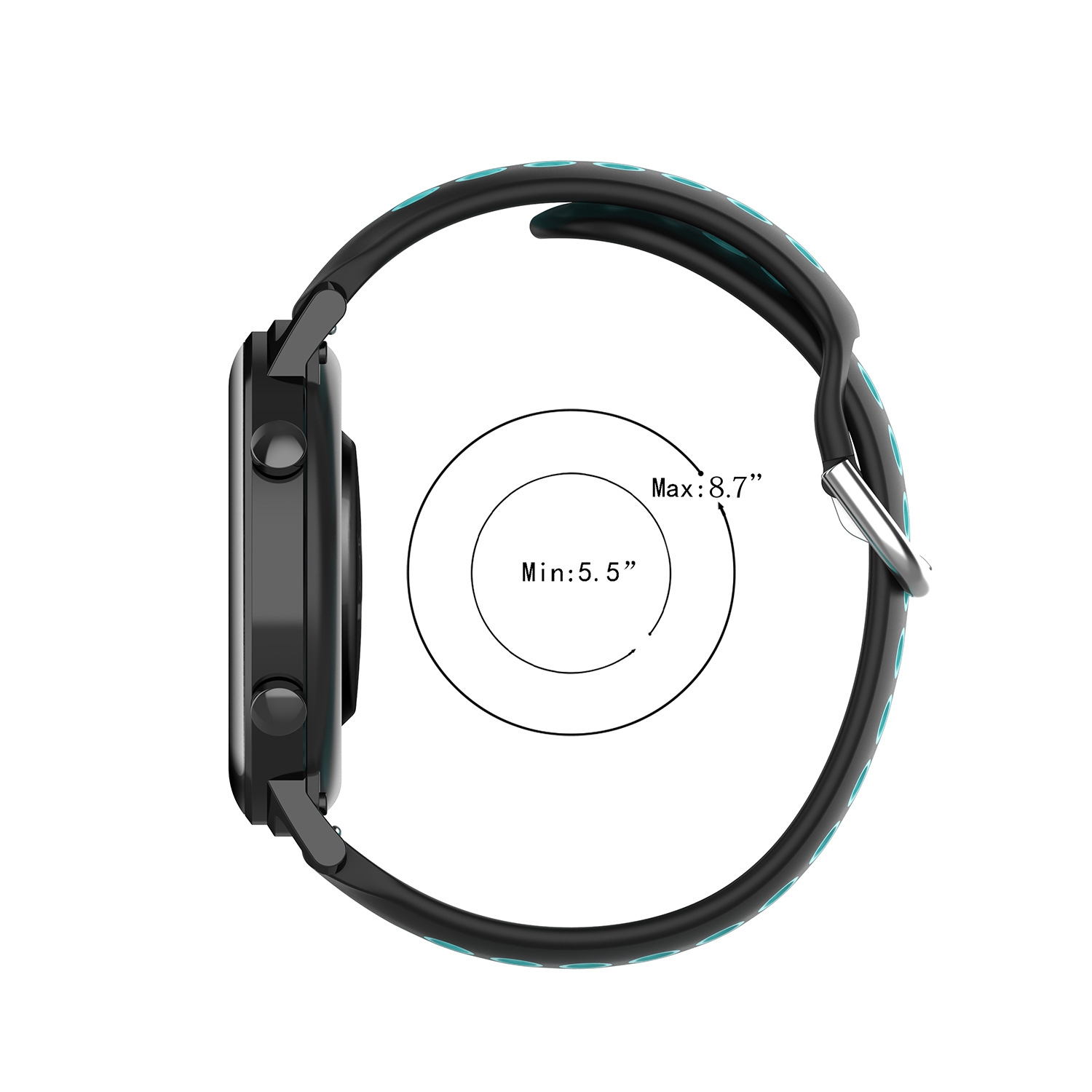(New)For Samsung Galaxy Watch Active 2 44mm 20mm Perforated Breathable Sports Silicone Watch Band. 