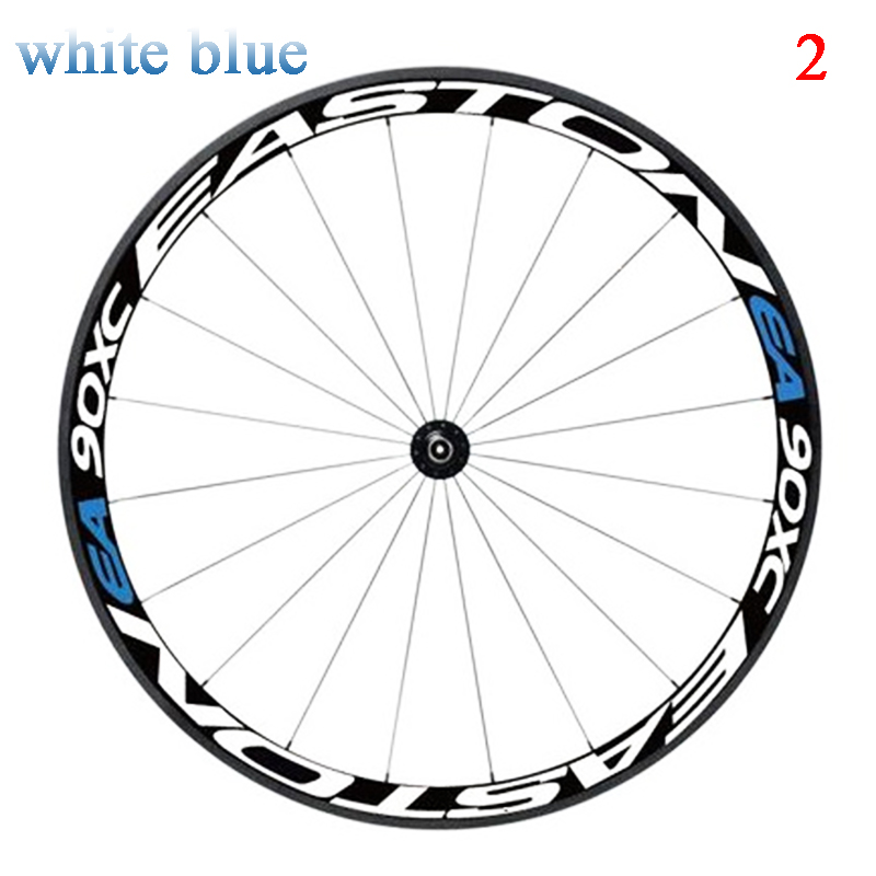 1 Side Multicolor Bike Wheel Rims Reflective Stickers Decals Cycling Safe Protector 26/27.5inch Wheel MTB Bike Accessories- White Blue