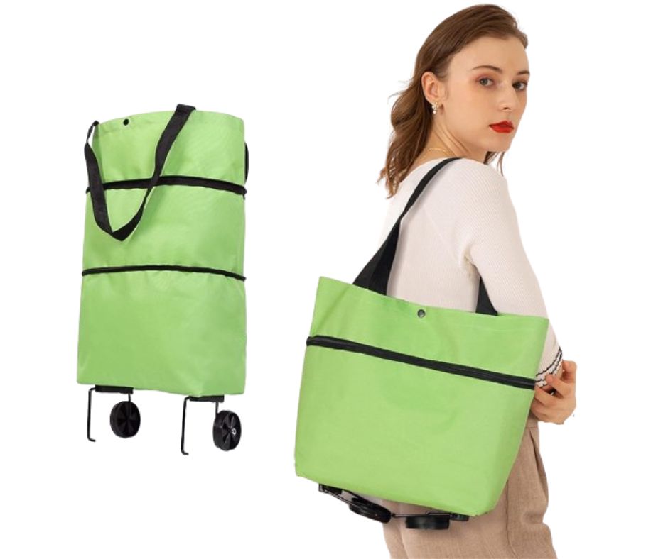 Bag Foldable Shopping Bag with Wheels, TravallingBag, Folding Shopping Pull Cart Trolley Bag with Wheels Foldable Shopping Bags Reusable Grocery Bags Vegetables Bag. 