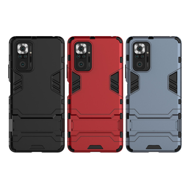 【ThinkWay】Iron Man Armor Shockproof Slip Resistant TPU and PC Case with Magnetic Stand and Belt Clip For Xiaomi Poco M3 & Redmi Note9 4G China Version/Redmi 9T/Redmi 9 Power. 