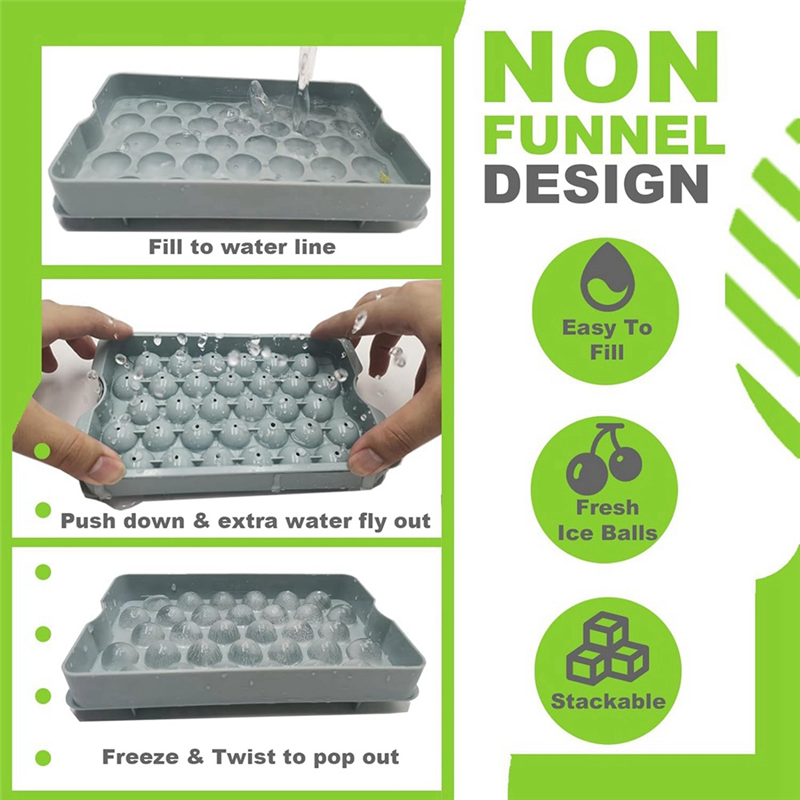 Mini Ice Cube Tray with Bin & Scoop Ice Tray for Mini Fridge Freezer Crushed Ice Tray for Chilling Drinks Coffee Juice. 