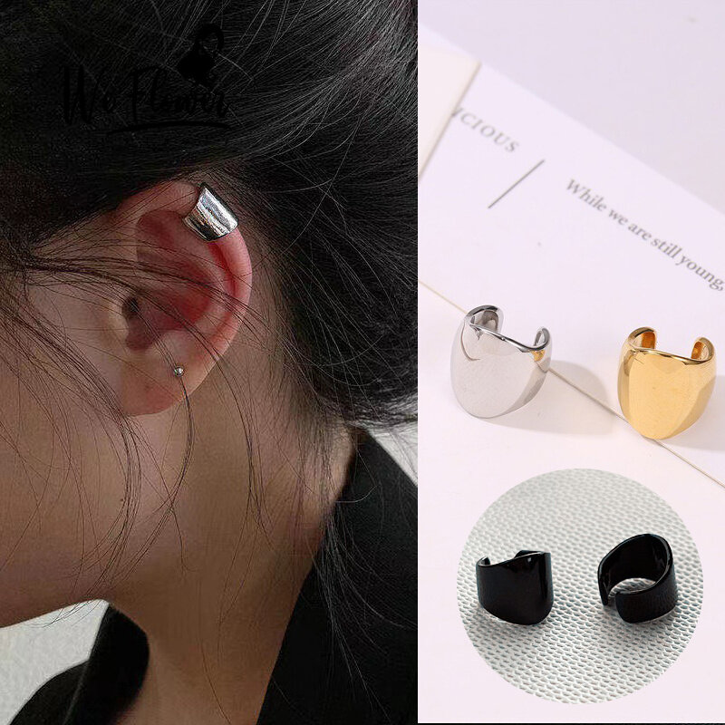 【ThinkWay】1PC Hip pop Steel Vintage Clip Earring for Teens Women Men No ear piercings Ear Cuffs Street Cool Style Ear Clip