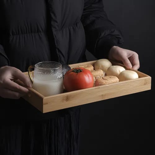 wooden Tray with Handle Kitchen tray - Wooden serving Tray Decoration Crafts (14x11x3 INCHES). 