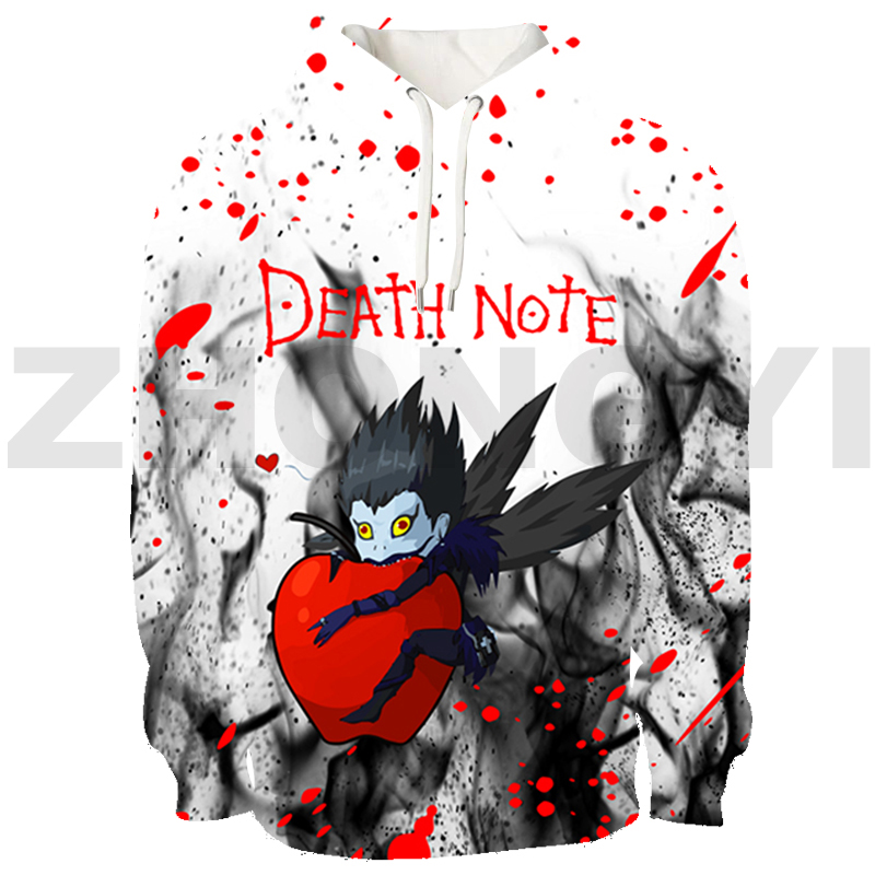 3D Anime Death Note Hoodie Adults Sweatshirt Oversized Pullover Japan Shinigami Ryuk Streetwear Teenager Sudaderas Para Mujer. 