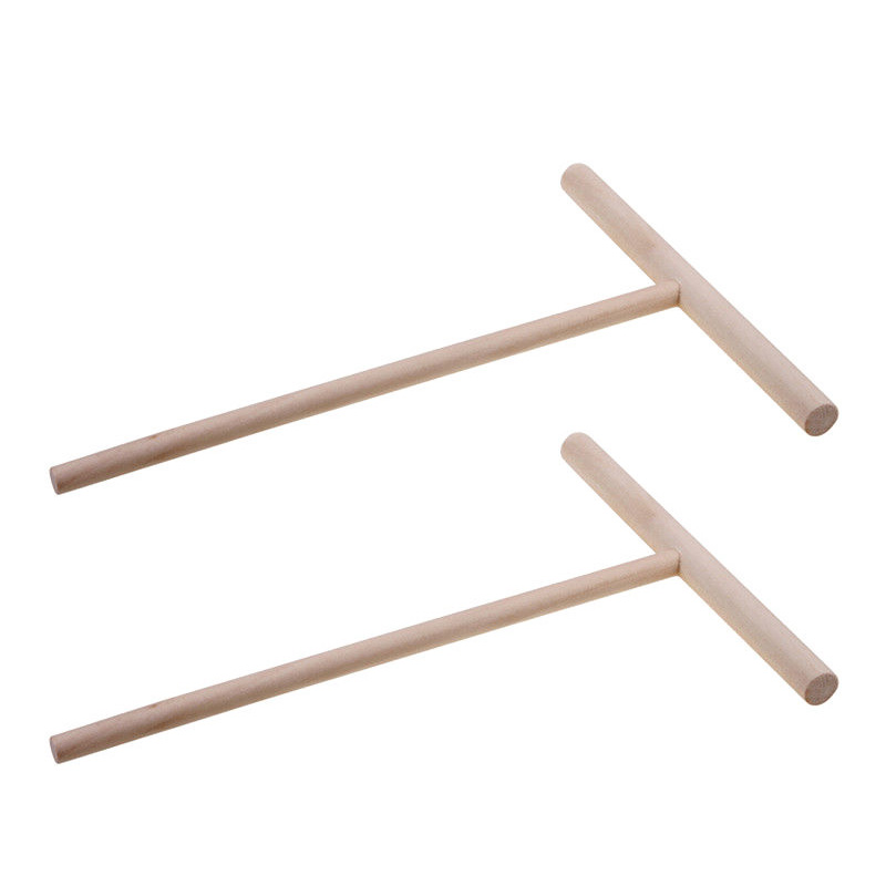 Practial T Shape Crepe Maker Pancake Batter Wooden Spreader Stick Home Kitchen Tool Kit DIY Use. 