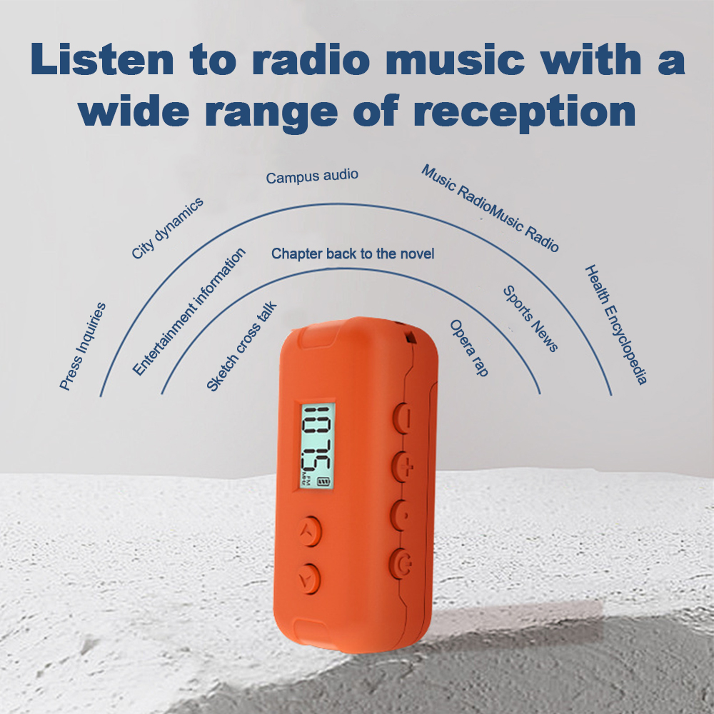Personal Portable Pocket FM Radio, Mini Digital Tuning Transistor Radio with LCD Display, Stereo Sound, for Hiking, Walking, Jogging, Powered by 2 AAA Batteries. 