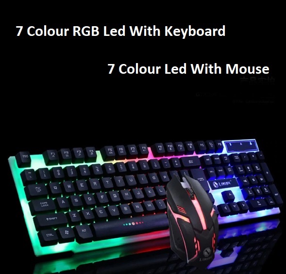 T-Wolf Tf200 Mechanical Feel RGB Gaming keyboard and Mouse Combo - High Quality Backlight LED  Gaming Keyboard Usb Ergon. 