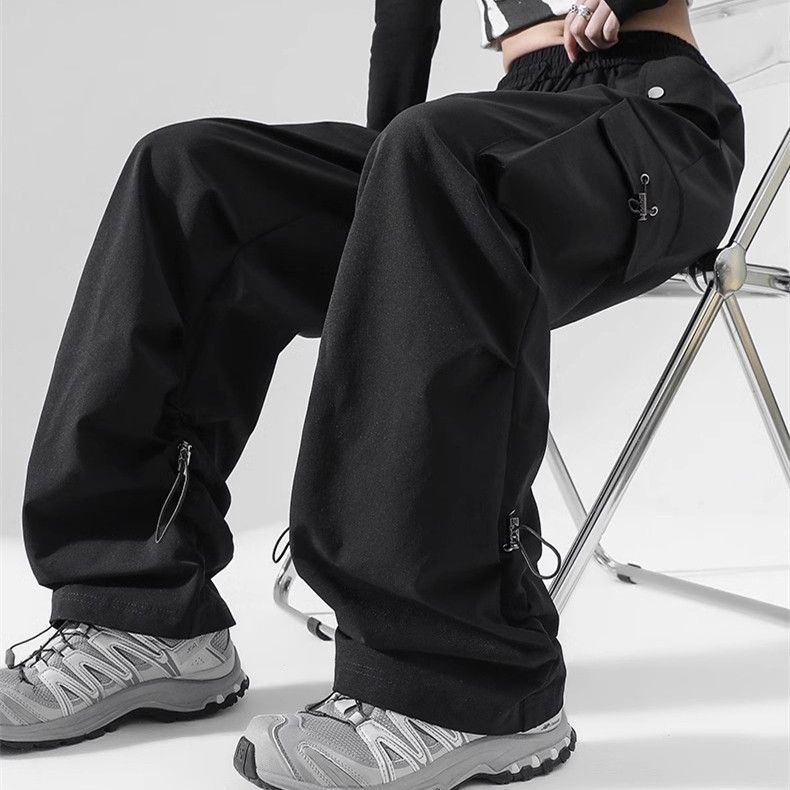 White American Overalls Spring and Autumn Trends Hip Hop Jazz Hip Hop Style Pants All-Matching Fashion Casual Sports Pants. 