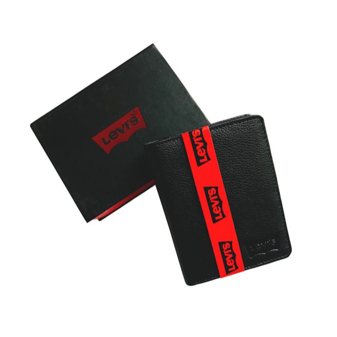 Men's New Black colour Genuine Leather Levis Book Type Wallet