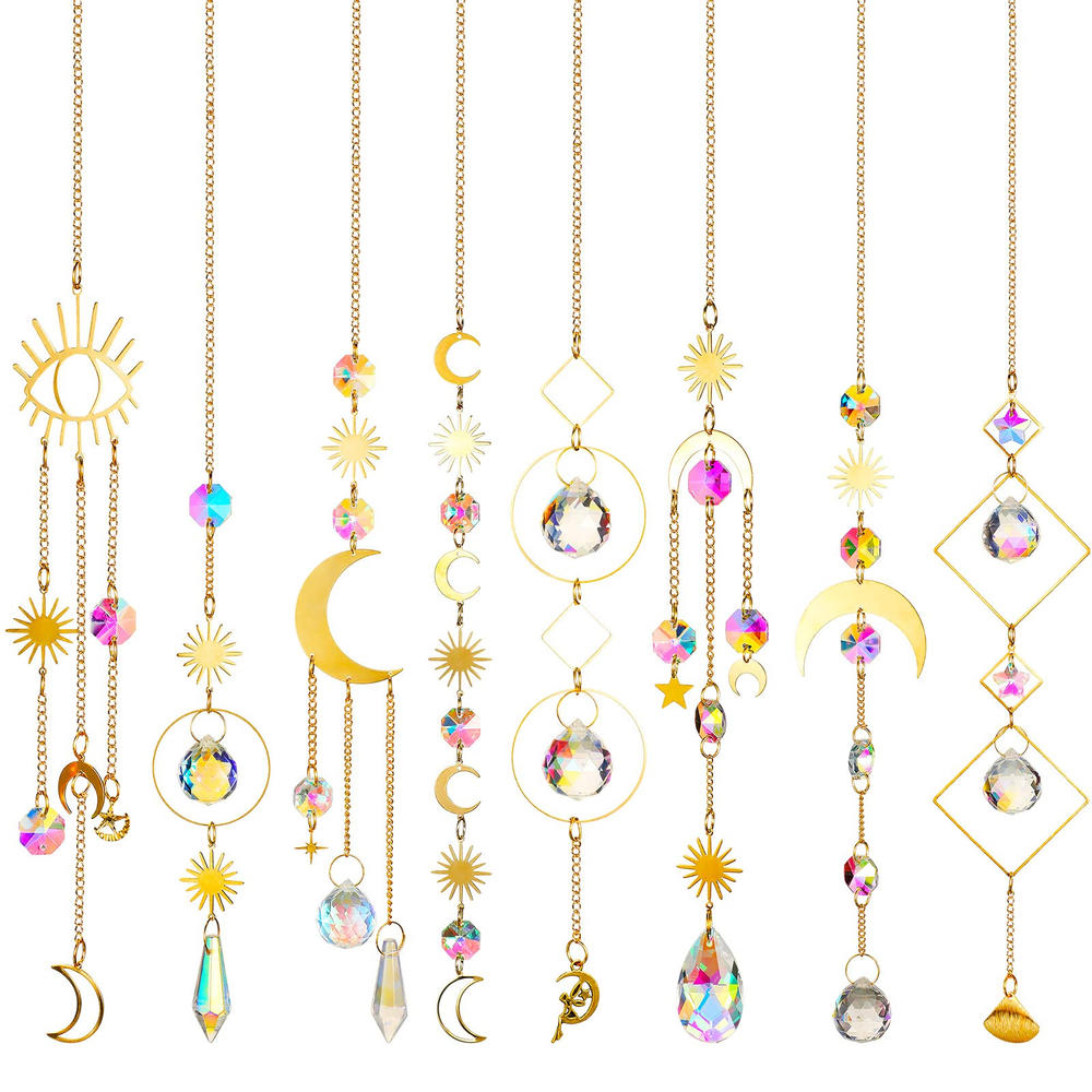 Sun Catchers Good Quality 40cm Colorful Crystals Light Shadow Wind Chime for Home Bedroom