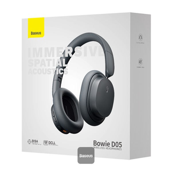 Baseus Bowie D05 Wireless Headphones Noice Reduction 70Hr Battery Grey 6 Months Warranty. 