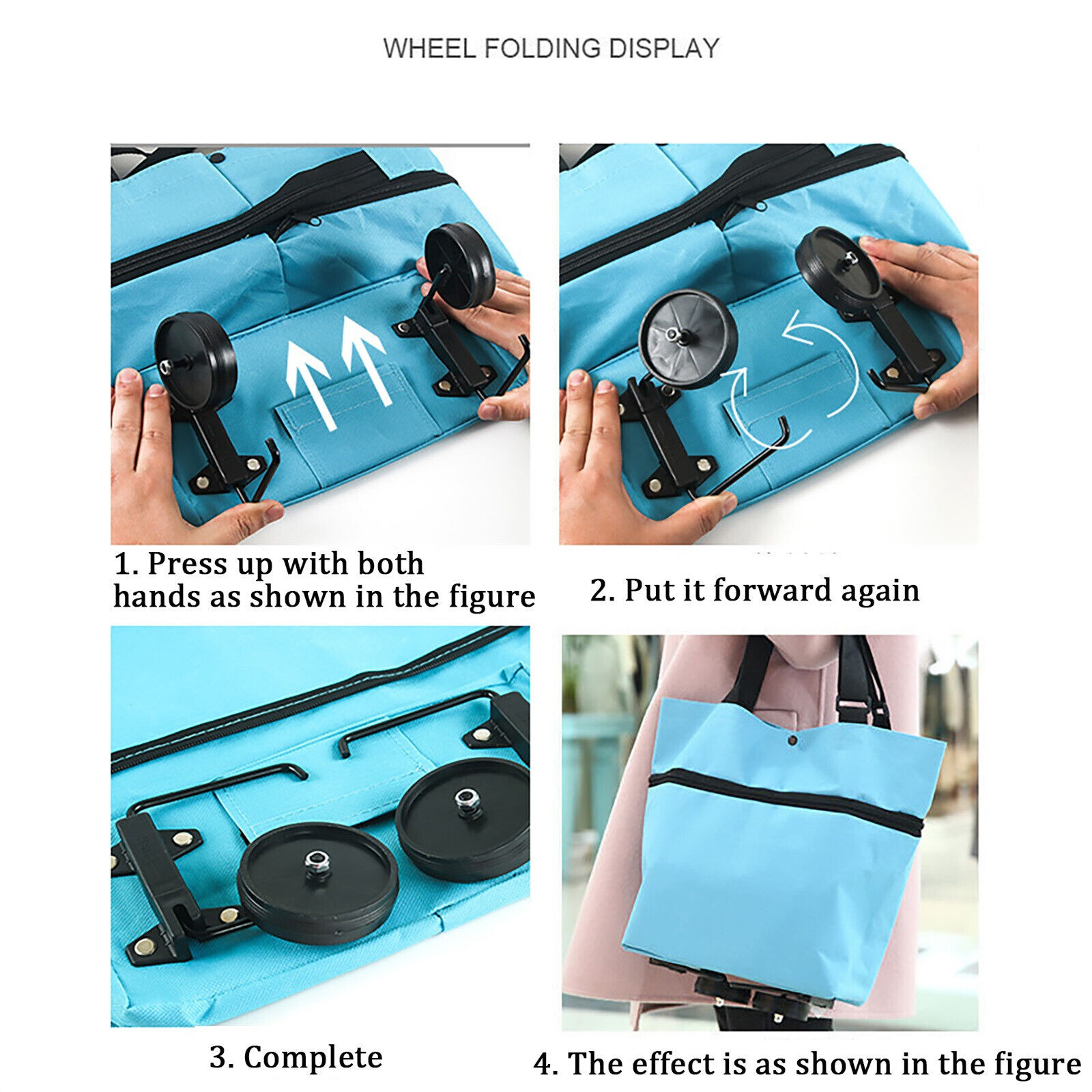 Collapsible Trolley Bags,Shopping Trolley on Wheels,2 in 1 Shopping Cart for Home Supermarket. 