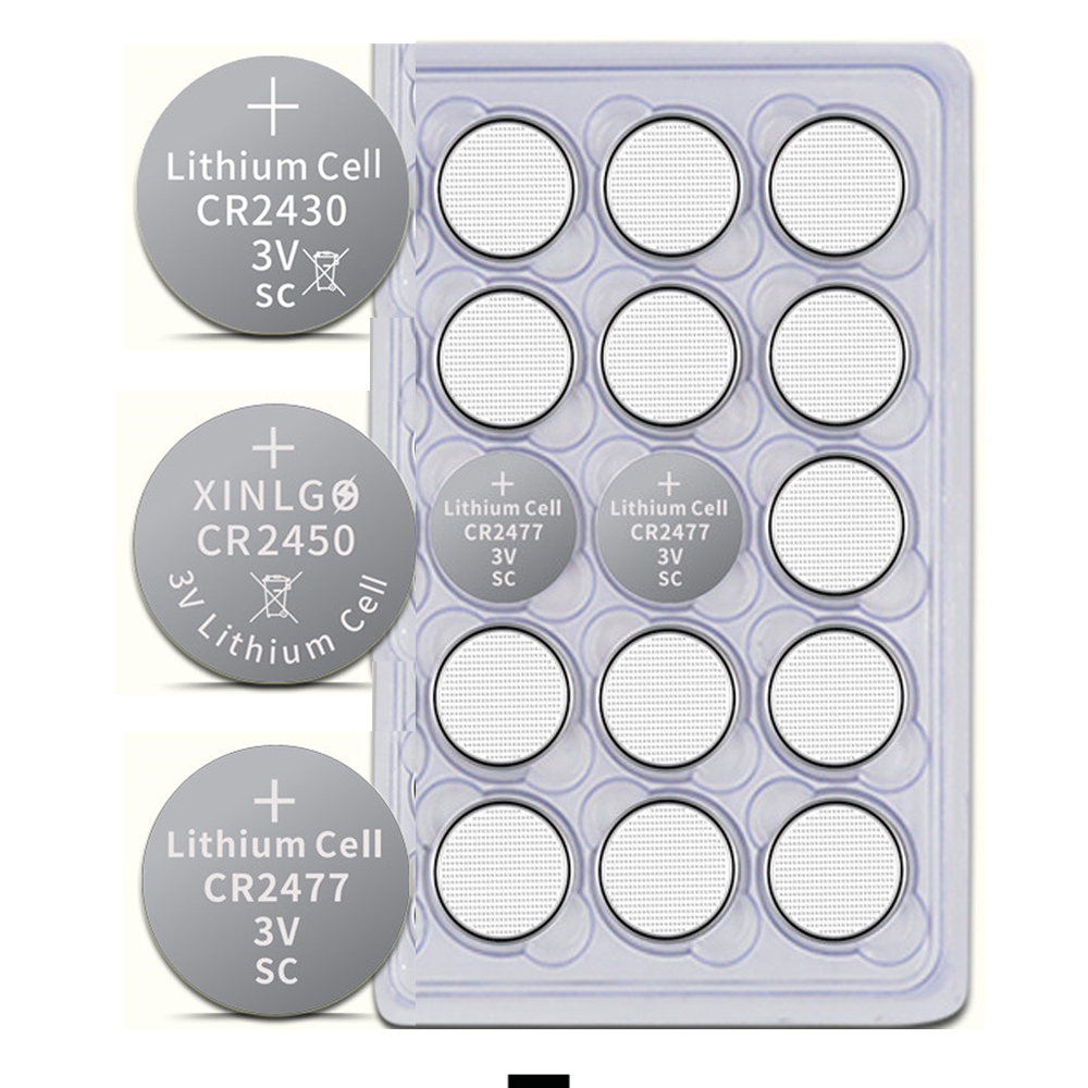 CR2430 CR-2450 CR2477 3V Lithium Battery Button Battery CR-DL-BR-LM-KCR 2430 2450 2477 Watch Remote Car Camera Flash E 0-75-150 B. 