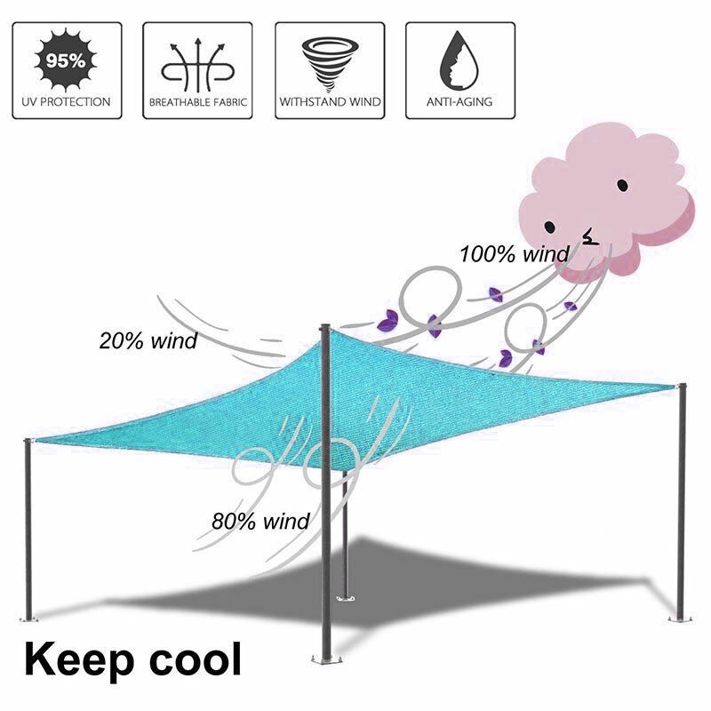 3X3X3M Waterproof Triple-cornered Sun Shelter Awning Parasol Outdoor Canopy Garden Patio Shade Sail Cloth-Light Green. 